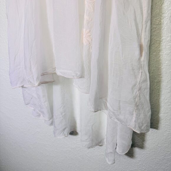 Johnny Was 4 Love and Liberty Top Women Medium Floral Embroidery Hi Lo Lagenlook - Picture 7 of 10